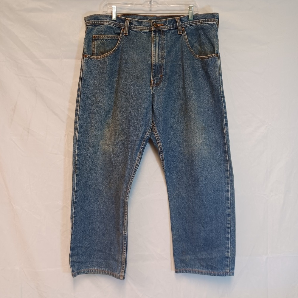 Key Mens 38x29 Jeans‎ Relaxed Fit Denim Blue 100% Cotton Workwear Farm